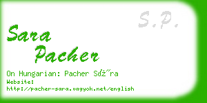 sara pacher business card